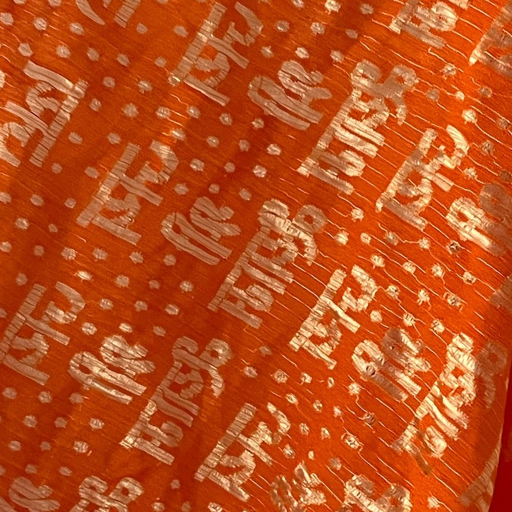 FABULOUS MANTRA ORANGE GOLD HINDU DUPATTA SCARF